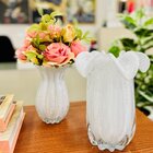 Vaso De Vidro Mek Tipo Murano Branco Leitoso Veneza 19x19x24