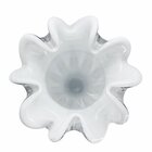 Vaso De Vidro Mek Tipo Murano Branco Leitoso Veneza 19x19x24