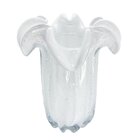 Vaso De Vidro Mek Tipo Murano Branco Leitoso Veneza 19x19x24