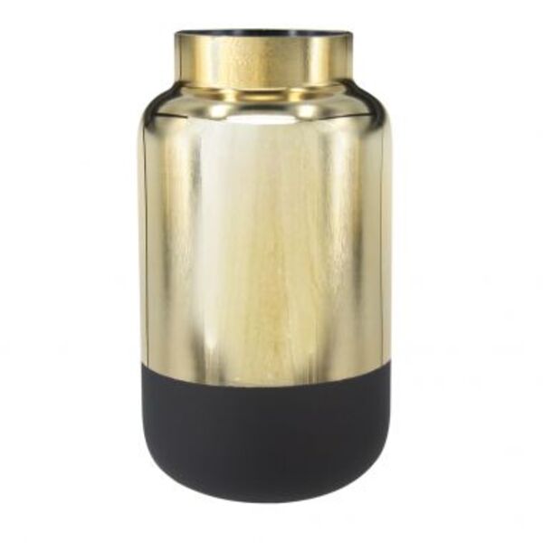 Vaso De Vidro Metalizado Dourado E Preto 12 5cm X 12 5cm X 2