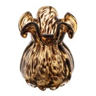 Vaso De Vidro Murano África Marrom E Preto 13x17 Cm Lyor