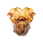 Vaso De Vidro Murano Italy  Âmbar E Marrom  11 5x13cm Lyor