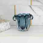 Vaso De Vidro Murano Italy Azul 15cm X 12cm X 12 5cm Lyor