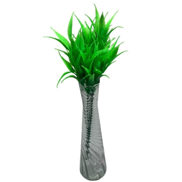 Vaso De Vidro Para Flores Com Planta Artificial