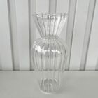 Vaso De Vidro Pequeno Decorativo Plissado Para Flor Haste