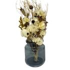 Vaso De Vidro Preto Moderno Com Buquê De Flores Secas