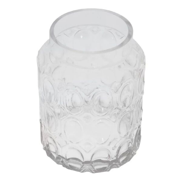 Vaso De Vidro Redondo Com Textura  Moderno E Elegante | Casa