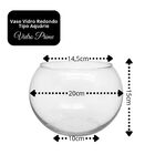 Vaso De Vidro Redondo Tipo Aquário 2,2 Litros Decorativo Para