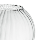 Vaso de Vidro Terrário Médio 20x23cm Transparente Floreira Rigado Luvidarte