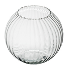 Vaso de Vidro Terrário Médio 26x28cm Transparente Floreira Rigado Luvidarte