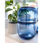 Vaso De Vidro Transparente Azul