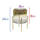 Vaso De Vidro Transparente C/ Degradê Dourado St1676