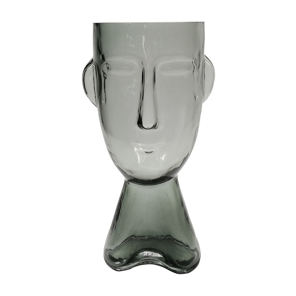 Vaso De Vidro Transparente Em Formato De Rosto