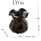 Vaso De Vidro Trouxinha Italy Preto Com Detalhes Rose 11 5cm