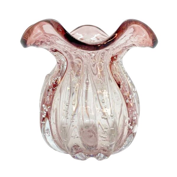 Vaso De Vidro Trouxinha Murano Ametista Veneza