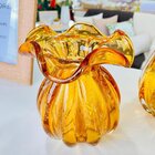 Vaso De Vidro Trouxinha Murano Grande Âmbar Veneza