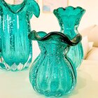 Vaso De Vidro Trouxinha Murano Verde Veneza