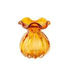 Vaso De Vidro Trouxinha Tipo Murano Âmbar Veneza 11x11x11,5