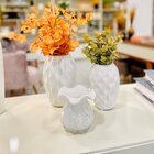 Vaso De Vidro Trouxinha Tipo Murano Branco Leitoso Veneza 11