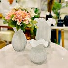 Vaso De Vidro Trouxinha Tipo Murano Branco Leitoso Veneza 11