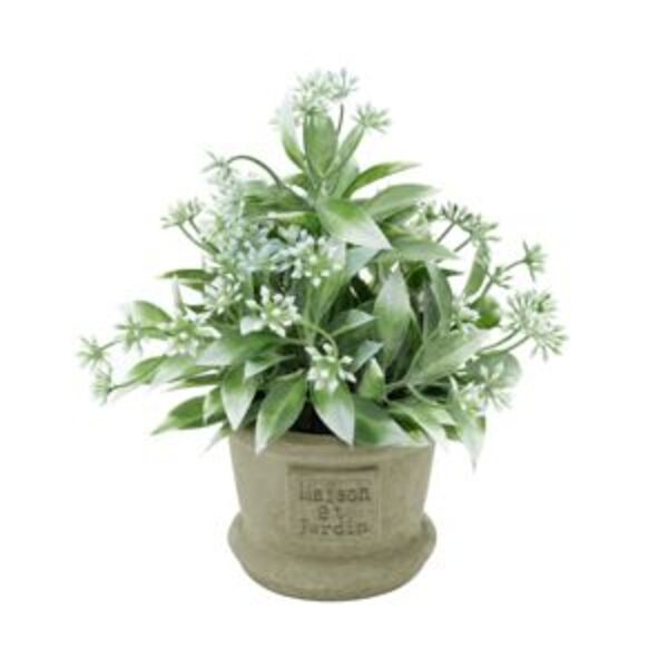 Vaso Decor Plástico Green Flowers Verde 8x8x16cm