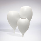 Vaso Decor Trio Em Resina Gotejar Branco