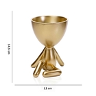 Vaso Decorativo Bob Robert Plant Em Poliresina Dourado 14 5x1
