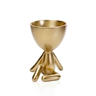 Vaso Decorativo Bob Robert Plant Em Poliresina Dourado 14 5x1