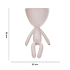 Vaso Decorativo Bob Robert Plant Sentando Em Poliresina Rosa