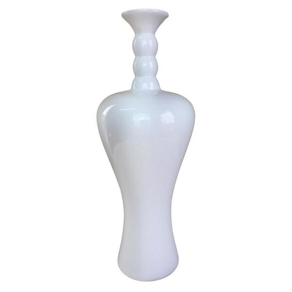 Vaso Decorativo Branco Brilho Em Cerâmica 34cm - Ana Maria