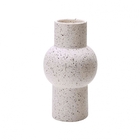 Vaso Decorativo Cilíndrico Em Cerâmica Branco 24x11 Cm - Indo