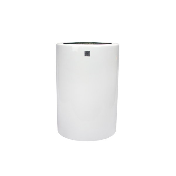 Vaso Decorativo Cilindro Branco 50x34x34 Cm - Indo Decorar