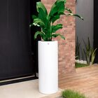 Vaso Decorativo Cilindro Branco 89x34x34 Cm - Indo Decorar