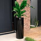 Vaso Decorativo Cilindro Preto 89x34x34 Cm - Indo Decorar