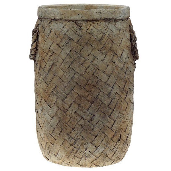 Vaso Decorativo Cimento Palha 17x16x24cm Rojemac