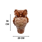 Vaso Decorativo Coruja Grande No Estilo Marajoara 20x20x36 Ma