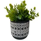 Vaso Decorativo De Cerâmica Artesanal Com Estampa Mosaica