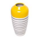 Vaso Decorativo De Cerâmica Branco/amarelo 33cm