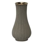 Vaso Decorativo De Ceramica Cinza E Dourado 11 3cm X 11 3cm