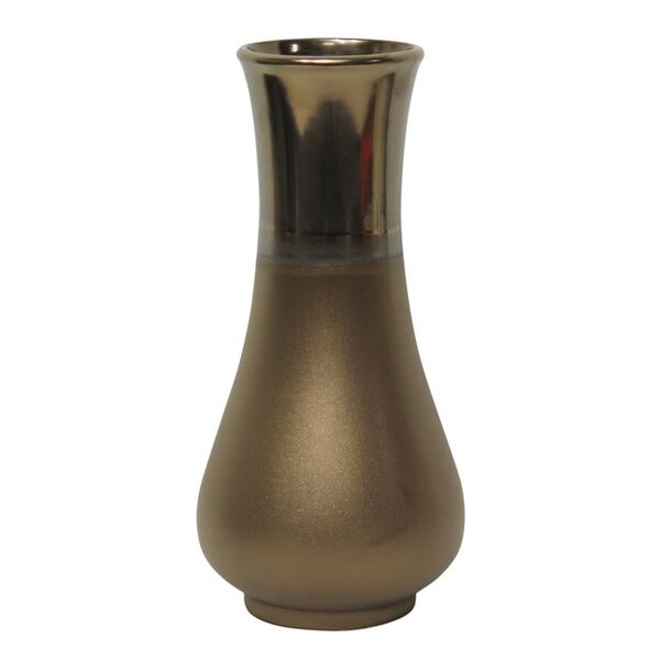 Vaso Decorativo De Ceramica Dourado 13 8cm X 13 8cm X 28 5cm