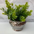 Vaso Decorativo De Cerâmica Trabalhado Na Cor Prata