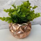 Vaso Decorativo De Cerâmica Trabalhado Rose Gold
