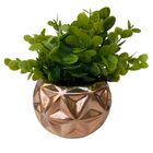 Vaso Decorativo De Cerâmica Trabalhado Rose Gold