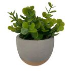 Vaso Decorativo De Cimento Com Detalhe Listra Dourada