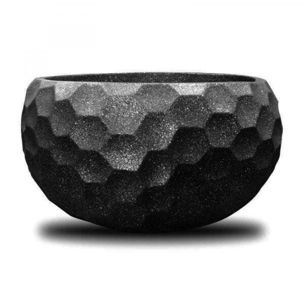 Vaso Decorativo De Composto Mineral Redondo 28cmx55cm Nakine