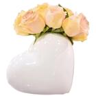 Vaso Decorativo De Coração Em Cerâmica 16cm Branco –silveira