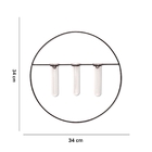 Vaso Decorativo De Parede Em Vidro E Metal Preto 34x2cm - D'r