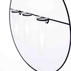 Vaso Decorativo De Parede Em Vidro E Metal Preto 34x2cm - Ind