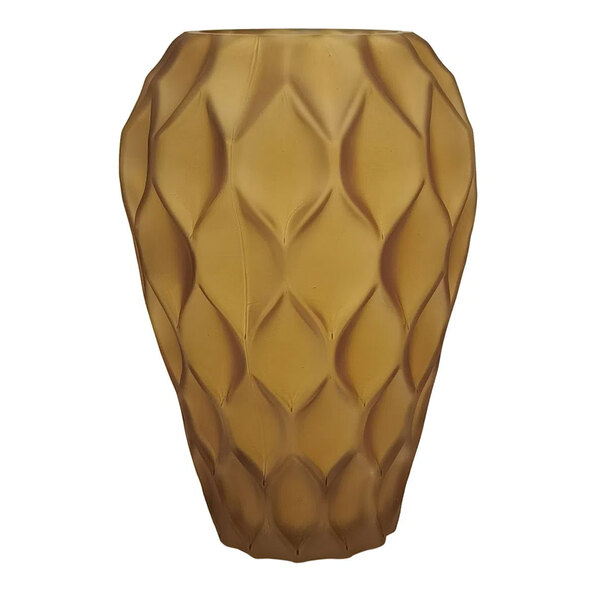 Vaso Decorativo De Vidro Amarelo 26 5cm Bc0079 Btc