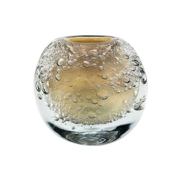 Vaso Decorativo De Vidro Bolhas Champanhe 12cm Rod0020 Btc